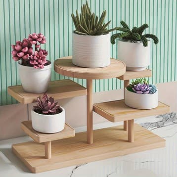 Houten Display Rek met Meerdere Niveaus - Stijlvolle Opberge, Huis en Inrichting, Verzenden, Nieuw