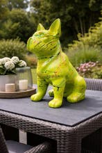 Beeld, green buldog artistic - 43 cm - polyresin