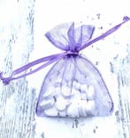 Organza zakje lila met 15 hartvormige mini pepermuntjes, Verzenden, Nieuw, Feestartikel, Verjaardag