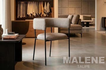 Online veiling: Eetkamerstoel Malene, Taupe, Giga-meubel, Nieuw