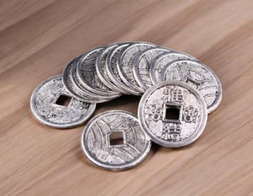 6 x Metalen bedel van een Chinese geluksmunt, antiek zilv..., Ophalen of Verzenden, Nieuw, Bedel