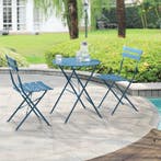 Bistroset Caprile metaal tuintafel met 2 tuinstoelen turquoi, Tuin en Terras, Tuinsets en Loungesets, Verzenden, Nieuw