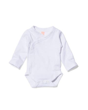 HEMA Overslag romper organic katoen stretch - 2 stuks wit, Verzenden, Nieuw