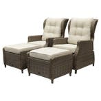 Ibiza lounge balkonset verstelbaar 4 delig bruin wicker |, Tuin en Terras, Ophalen of Verzenden, Nieuw, Wicker