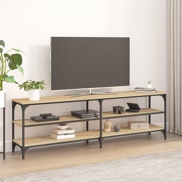 vidaXL Tv-meubel 160x30x50 cm bewerkt hout sonoma, Minder dan 50 cm, Verzenden, Nieuw, Minder dan 100 cm