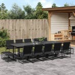 vidaXL 15-delige Tuinset textileen zwart, Tuin en Terras, Tuinsets en Loungesets, 4 zitplaatsen, Verzenden, Nieuw, Rvs