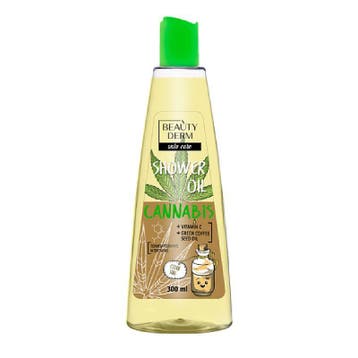 Zijdezachte Douche olie - Cannabis - groene thee - vitamine, Nieuw