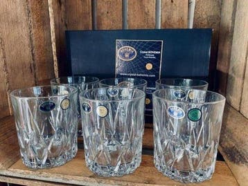 Bohemian Cristal - Drinkservies voor 6 - Kristal - 6 glazen, Antiek en Kunst