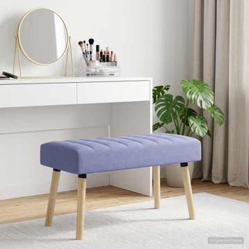vidaXL Kanaal-geplooide bank Jeans Blauw 80 x 40 x 46 cm, Verzenden, Nieuw, Stof