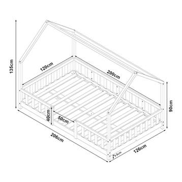 [en.casa] Kinderbed Sisimiut met uitvalbeveiliging en matras, Verzenden, Nieuw