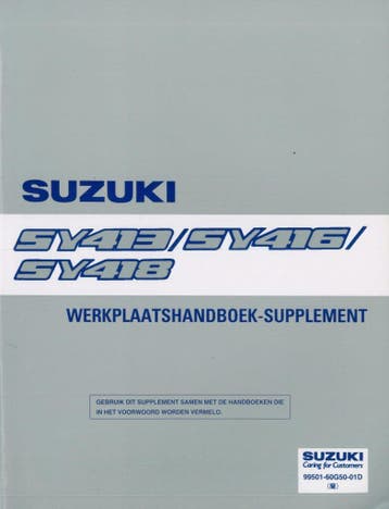 1998 Suzuki SY413/SY416/SY418 Werkplaatshandboek Supplement, Verzenden