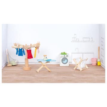 Goki houten poppenhuis meubels wasr van €16,99 voor €15,29, Ophalen of Verzenden, Nieuw