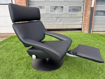 Relax fauteuil De Sede Ds-255 zwart leer design stoel desede, Nieuw, Leer, Design