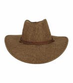 Cowboyhoed - Western Hoed in Linnenlook - One Size - Bruin, Nieuw
