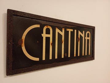 Marchesin insegne Rovigo - IJzeren naambord Cantina -, Antiek en Kunst