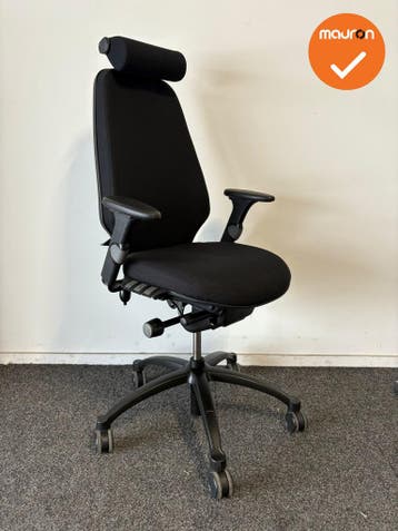 RH Logic 400 - Nieuwe zwarte stoffering  - Met hoofdsteun -, Werkplek, Ophalen of Verzenden, Gebruikt, Stoel