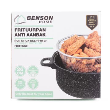 Benson Frituurpan met korf - Carbonstaal - Marmer coating..., Ophalen of Verzenden, Nieuw
