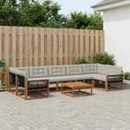 vidaXL Buiten bankenset met kussen 8 pcs Naturel en, Verzenden, Nieuw