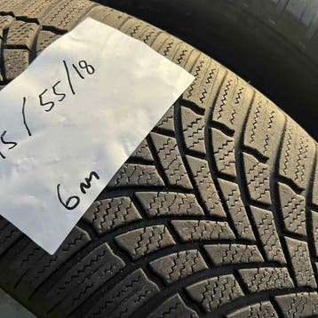 2 x Bridgestone Blizzak LM-005 215-55-18 Winterbanden 6mm, 18 inch, Band(en), Personenwagen, Gebruikt