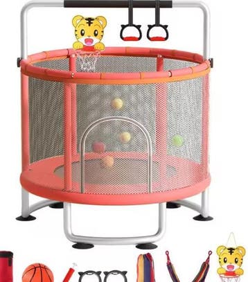 Peutertrampoline met Schommel, Basketbalring en Oceaanballen, Verzenden, Nieuw
