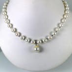 Halsketting Zilver Parel - Parel - Akoya-SSP 8x12MM, Sieraden, Tassen en Uiterlijk, Kettingen, Nieuw