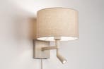 Rietveld Wandlampen - Beige, Zand - Stof, Metaal, Verzenden, Nieuw