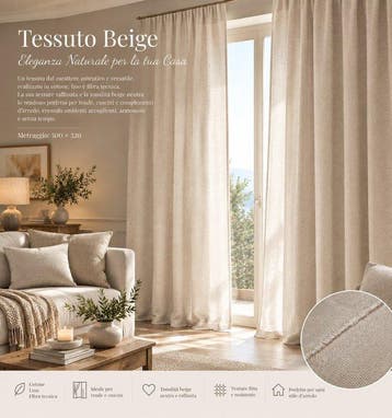 Tessuto Luxury beige – Tijdloze elegantie - Textiel - 500 cm