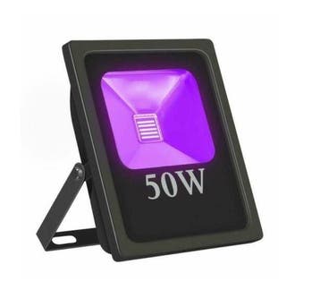 LED Bouwlamp Blacklight  - 50 Watt - Plat, Ophalen of Verzenden, Nieuw, 50 tot 200 watt, Lamp met armatuur