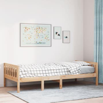 vidaXL Kinderbed zonder matras massief grenenhout 90x200 cm, 90 cm, Eenpersoons, Bruin, Verzenden