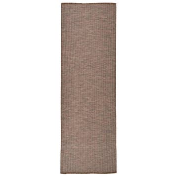 vidaXL Buitenkleed platgeweven 80x250 cm bruin, Verzenden, Nieuw, Bruin