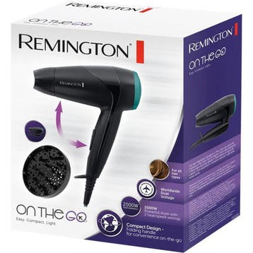 Remington D1500 Reishaardroger / Inklapbare Reisföhn 2000, Ophalen of Verzenden, Zo goed als nieuw
