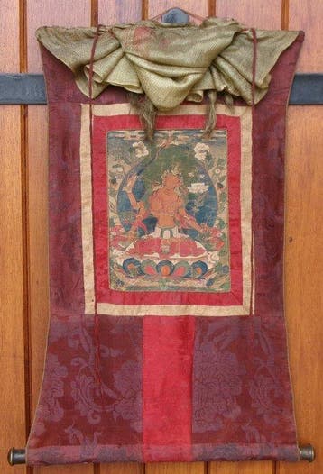 Geweldig! Prachtig en zeldzaam oud Tibetaans thangka van, Antiek en Kunst