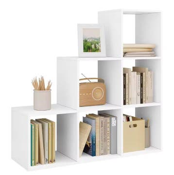 Boekenkast 6 Vakken – Wit Opbergrek en Organizer Woonkamer, Verzenden, Nieuw