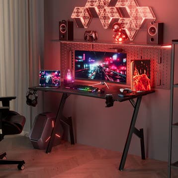 Gaming bureau - Gaming desk - Gaming tafel - 140x60 cm - Gro, Huis en Inrichting, Bureaus, Verzenden, Zo goed als nieuw