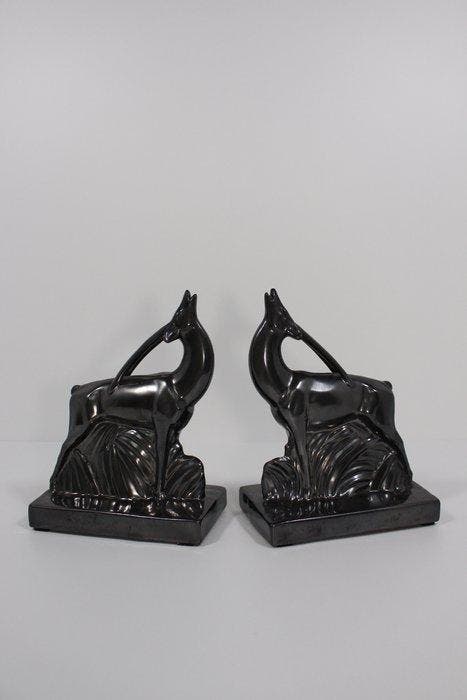 M.Boumont - Beeld, Twee antilopen - 21.5 cm - Terracotta, Antiek en Kunst, Antiek | Glas en Kristal