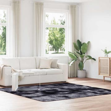 vidaXL Hoogpolig vloerkleed NAVARRA 240x240 cm polyester, Verzenden, Nieuw, Grijs