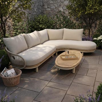 Bermuda organische hoek loungeset 3 delig latte, Tuin en Terras, Tuinsets en Loungesets, Ophalen of Verzenden, Nieuw