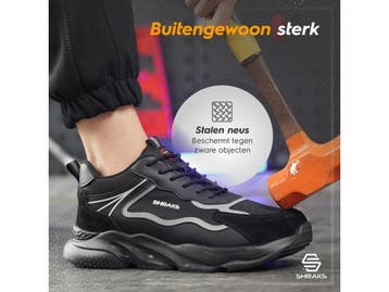 Shraks Moda - Veiligheidsschoenen - Stalen neus - Ademend en, Verzenden, Zo goed als nieuw