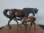 (After) Pierre-Jules Mêne - Beeld, Merrie met veulen - 20 cm