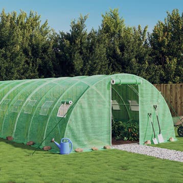 vidaXL Tuinkas met stalen frame 48 m² 12x4x2 m groen, Verzenden, Nieuw