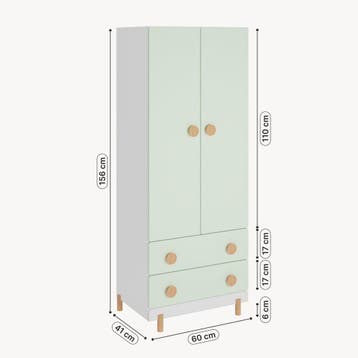 Kinderkledingkast Vaarentaa 156x60x41 cm mintgroen [en.casa], Verzenden, Nieuw