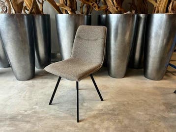 Veiling - Stoel Nora (set van 6) Stof - Boucle - Bruin, Huis en Inrichting, Stoelen, Nieuw