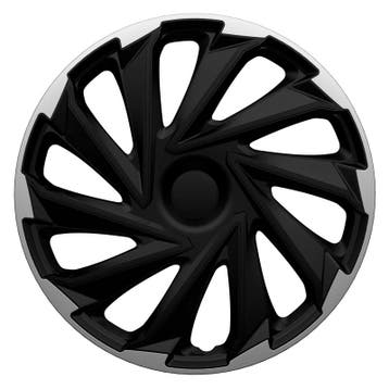 Wieldoppen  Misano 14-inch zilver/zwart, Auto diversen, Wieldoppen, Verzenden, Nieuw