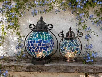 Lamp (2) - Glas, Metaal - Glazen lampen