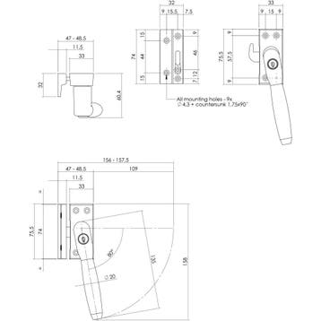 Intersteel Raamsluiting rechts Ton 400 SKG1 afsluitbaar -, Verzenden, Nieuw