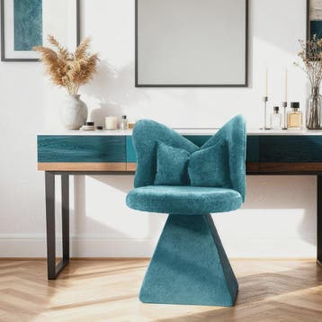 Blauwe Draaibare Kaptafelstoel met Vlinderrug en Luxe Chenil, Verzenden, Nieuw