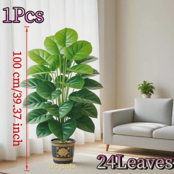 Grote Kunstplant Pothos met 24 Bladeren - 100cm Hoge Nep Gro, Verzenden