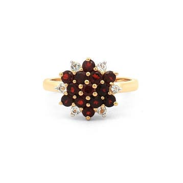 Zonder minimumprijs - Ring Zilver - 0.70ct. tw. Granaat -, Nieuw