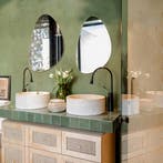 Spiegel - Livion Uca - Ovaal - Inclusief Lijst - Goud -, Huis en Inrichting, Woonaccessoires | Spiegels, Ophalen of Verzenden
