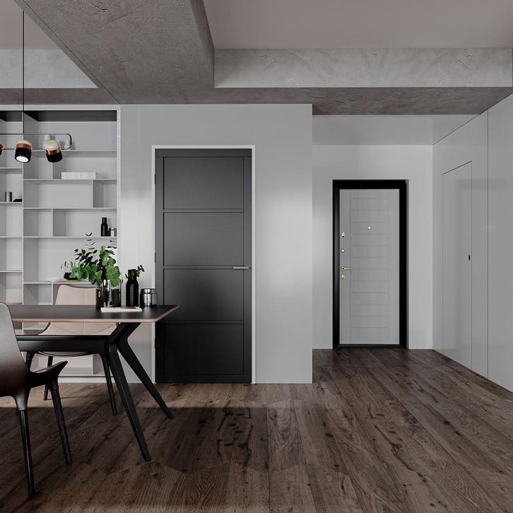 Staal look deur I Zwarte deur I NIEUW!! I SLECHTS €299,-, Doe-het-zelf en Verbouw, Deuren en Horren, Binnendeur, Nieuw, Schuifdeur